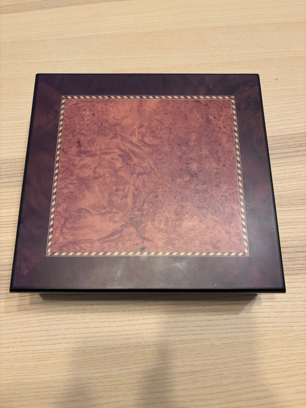 Cigar Humidor Box Hygrometer Humidifier Wood Case Glass Top Cherry Spanish Cedar